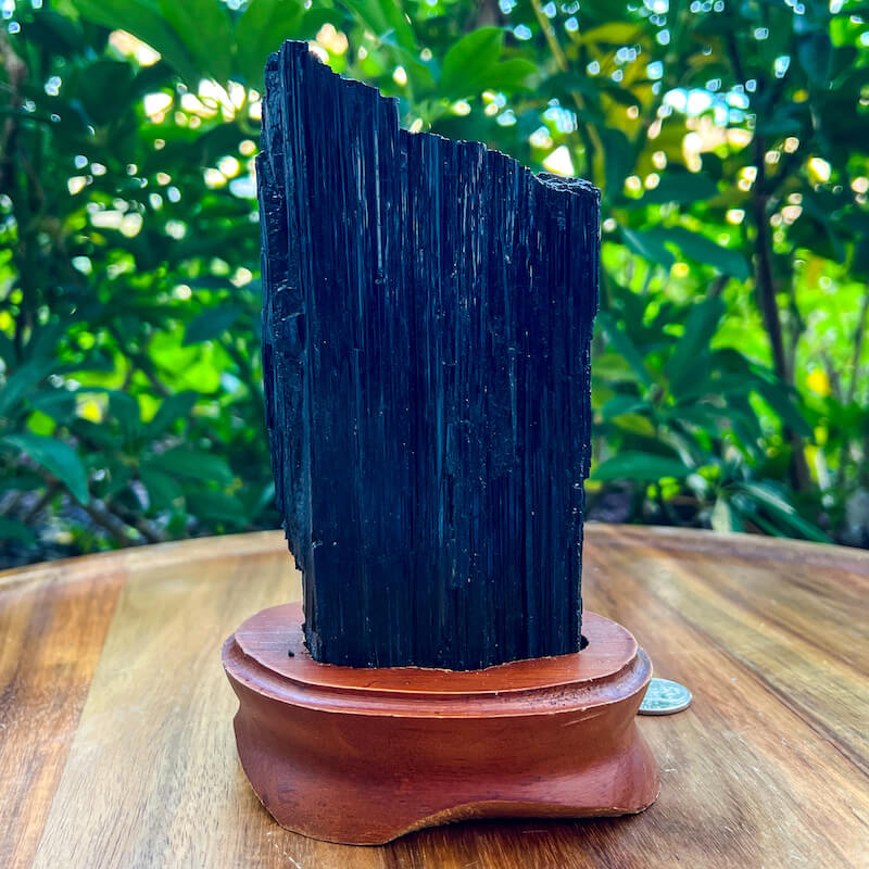 Black Tourmaline Specimen on Base