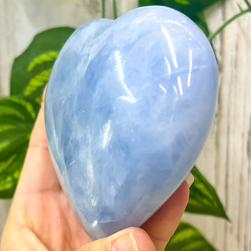 Looking for a Blue Calcite Heart? Shop at Magic Crystals for Blue Calcite Polished Carved Plate, Blue Calcite Stone, Blue Calcite Point, Stone Heart with free shipping available. Natural Blue Calcite Gemstone for TRANQUILITY and HEALING. Magiccrystals.com offers the best quality gemstones. Blue-Calcite-Heart-E