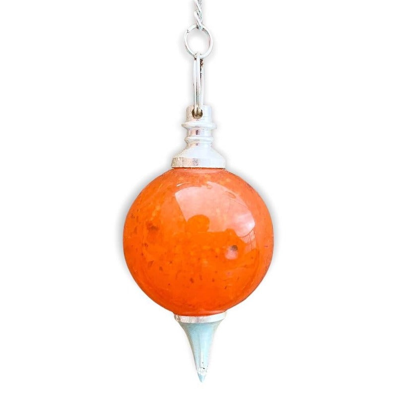 Carnelian Sphere Pendulum. Find  Carnelian Sphere Pendulum -   Carnelian Pendant crystal pendulum dowsing when you shop at Magic Crystals. Orange Pendulum.