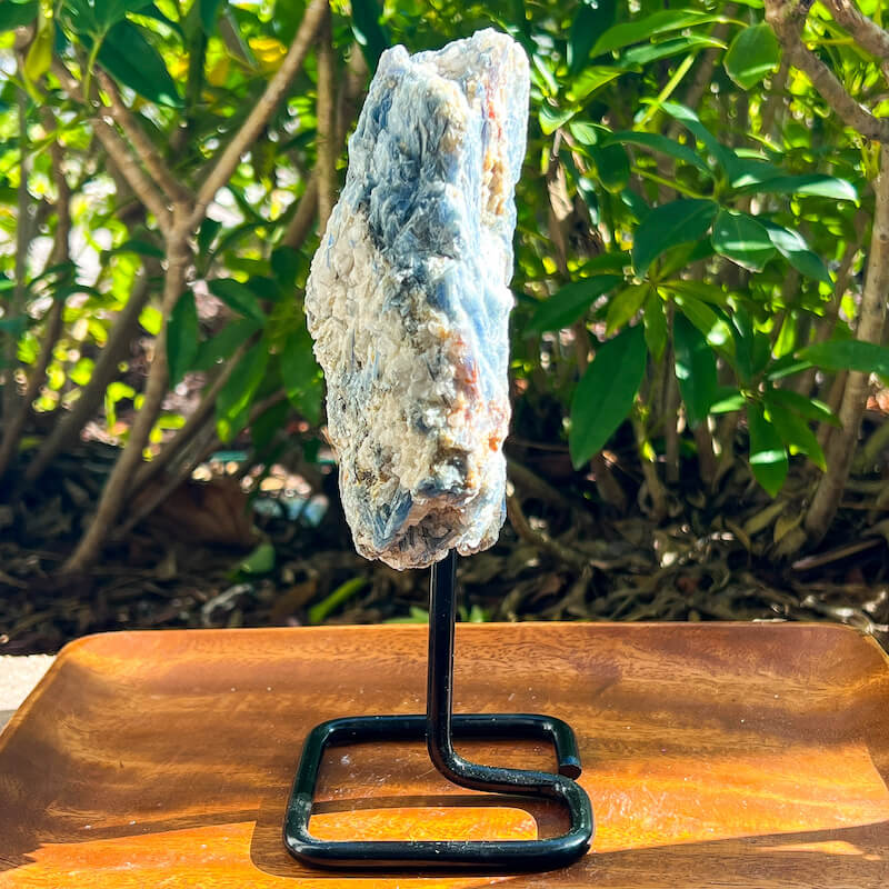 Large Raw Blue Kyanite on a Stand