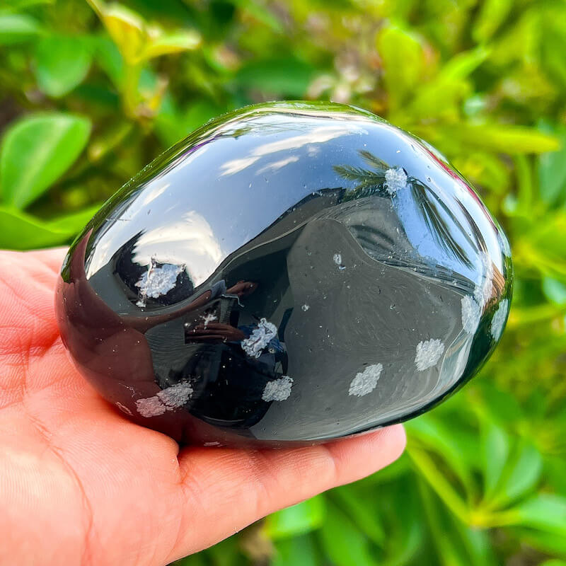 Large-Snowflake-Obsidian-Polished-Stone. XL Polished Power Stone - Extra Large Tumbled Stone. XL Polished Power Stone - Extra Large Tumbled Stone - MagicCrystals