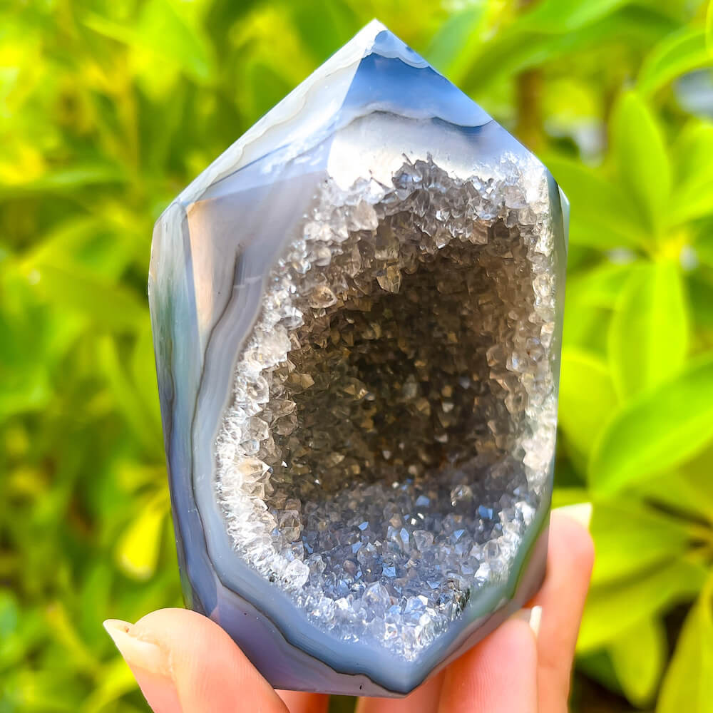 Large Unique Agate Druzy Tower
