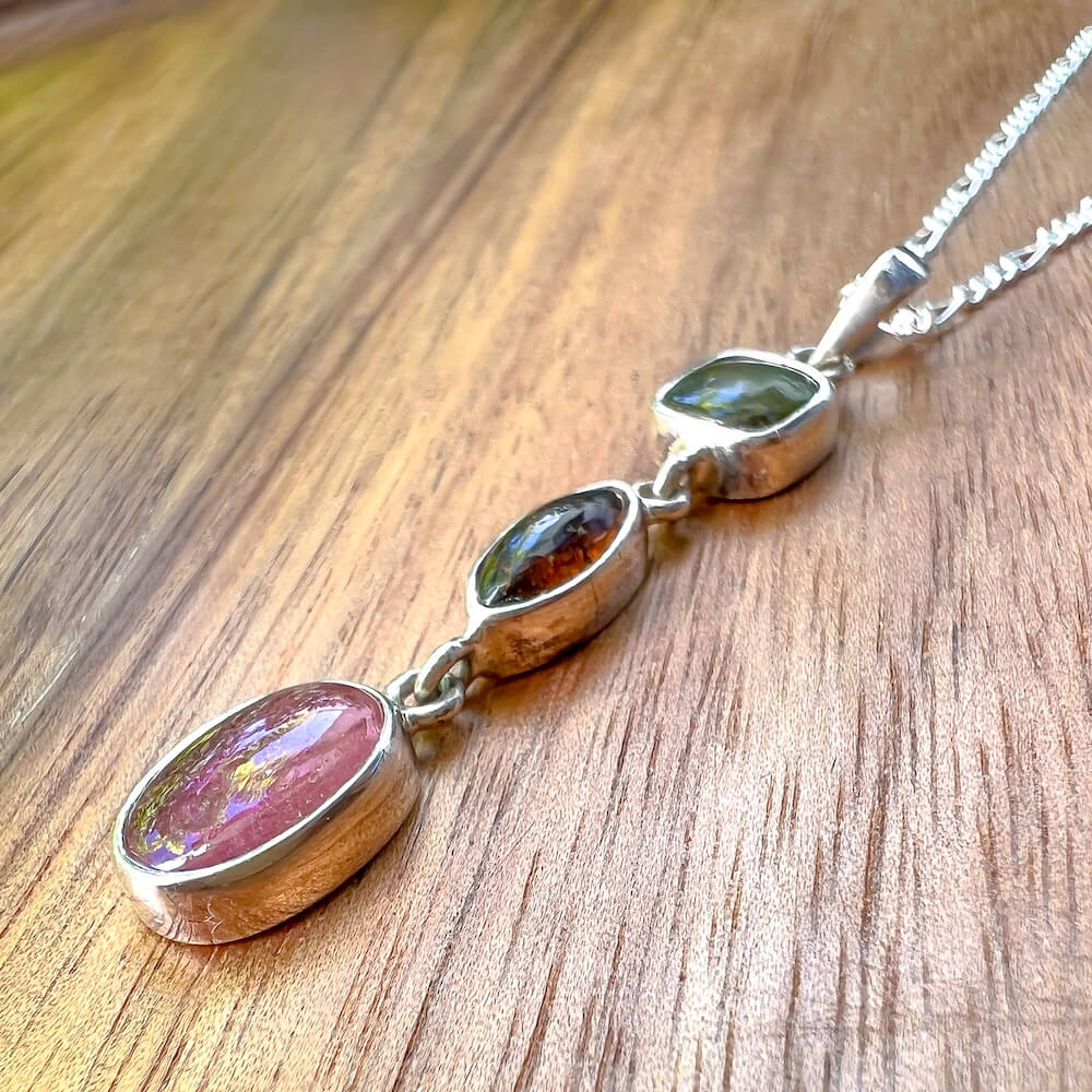 Multicolor Tourmaline Stone Necklace