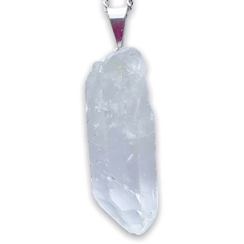 Raw Crystal Pendant Necklace, Natural Crystal Jewelry
