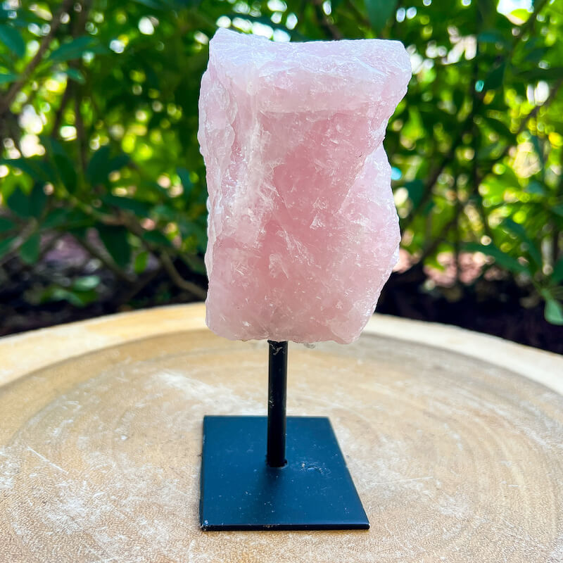 Rose Quartz Point on Stand