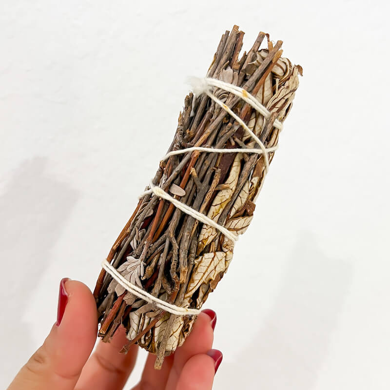 Yerba Santa smudge sticks. Traditionally used for protection and setting boundaries. It is also used to promote love, growth, empowerment, purification, and beauty. Shop at MAGICCRYSTALS.COM for Yerba Santa Smudge Sticks 4", Cleanse Smudge.