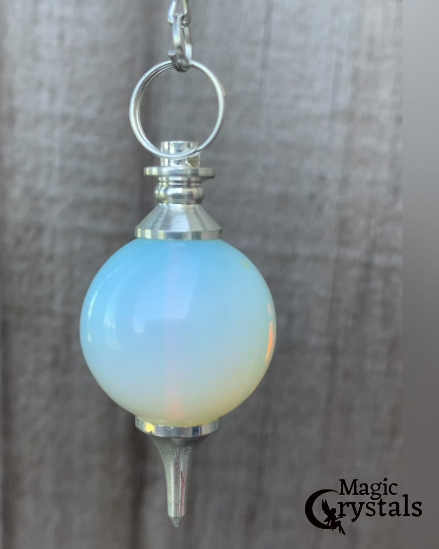 Opalite Sphere Pendulum. Find Opalite Sphere Pendulum - Opalite Pendant crystal pendulum dowsing when you shop at Magic Crystals. Light Blue Pendulum.