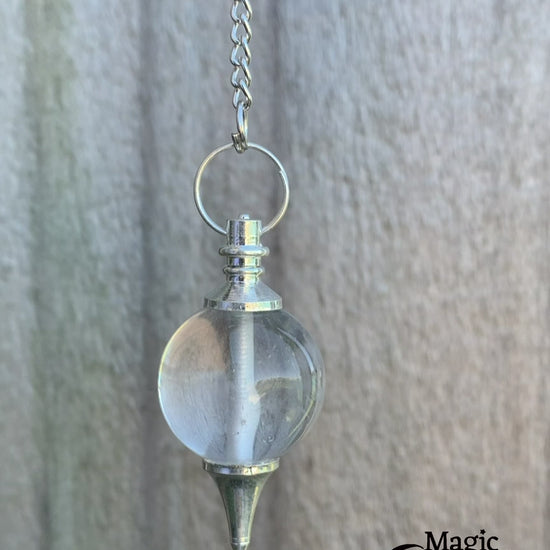 Clear Quartz Sphere Pendulum. Find  Clear Quartz Sphere Pendulum -   Clear Quartz Pendant crystal pendulum dowsing when you shop at Magic Crystals. White Pendulum.