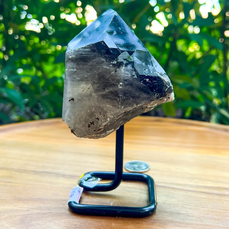 Looking for Druzy Smoky Quartz on a stand? Shop at Magic Crystals for Smokey quartz Polished Point, Smokey quartz Stone, Smokey quartz Point, Stone Point, Crystal Point, Smokey quartz Tower, Power Point at Magic Crystals. Find genuine and quality Natural Smokey quartz Gemstone in Magiccrystals.com Smoky-Quartz-on-a-slab-N