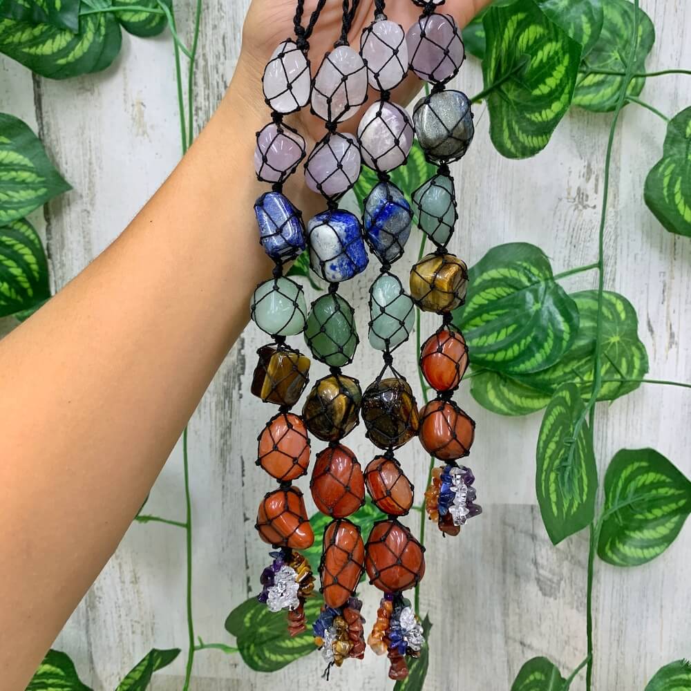 Looking for an seven chakra decor? Find a multi-stone charms when you shop at Magic Crystals. Natural gemstone stone Crystal Healing Pendant Necklace. Chakra7 Tumbled Gemstone Tassel-Car Hanging Spiritual Meditation Hanging Window Feng Shui Ornament Natural Stones Car and Home Decor.