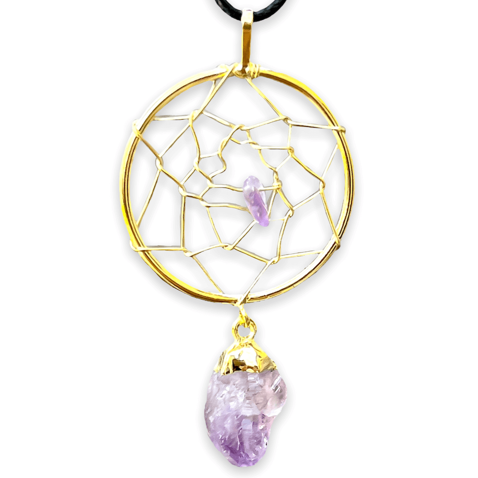 Amethyst Dreamcatcher Necklace - Amethyst Jewelry - Magic Crystals Amethyst Dreamcatcher Necklace - Amethyst Jewelry - Magic Crystals