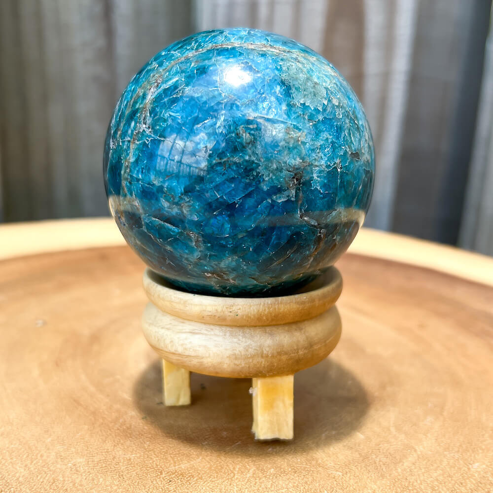 Looking for a Blue Apatite Sphere? Shop for Natural Blue Apatite Sphere- B at Magic Crystals. We carry the very best in unique, handmade Blue Apatite sphere, Blue Apatite Crystal ball. Quartz Crystal Ball, Home Decoration, energy crystal. Apatite assists with MOTIVATION and MANIFESTATION. Gemini stone.