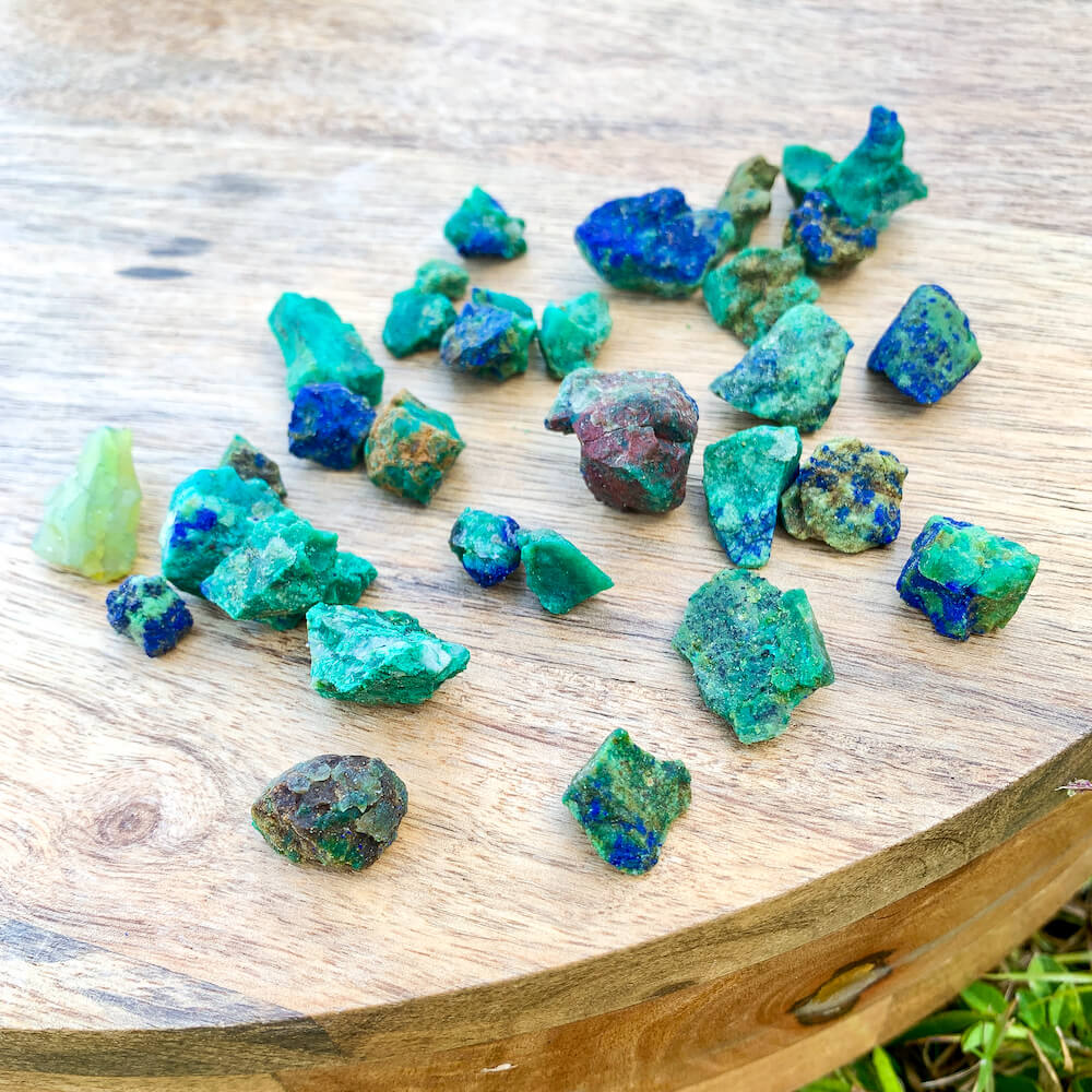 Check out Magic Crystals for the very best in unique, Azurite Malachite Tumbled, Azurite Malachite healing stones, Azurite-Malachite, polished Azurite Malachite, Rough Azurite on Malachite at Magic Crystals. Buy Premium, unique Malachite with Azurite crystals. Reiki energy blessed raw Malachite and Azurite crystal clusters. Small clusters