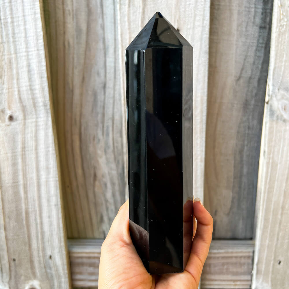 Looking for Black Obsidian Polished Obelisk? Shop at Magic Crystals for Black Obsidian Polished Point, Black Obsidian Stone, Black Obsidian Point, Stone Point, Crystal Point, Black Obsidian Tower, Power Point at Magic Crystals. Natural Black Obsidian Gemstone at Magiccrystals.com