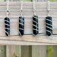 Buy Orange Black Obsidian Necklace - Obsidian Gemstone Jewelry, Natural Black Obsidian Gemstone Single-Terminated Gemstone Points wrapped at Magic Crystals. Shop for Obsidian jewelry with FREE SHIPPING AVAILABLE. Black Obsidian is best for Motivation. Spiral Wire Wrapped necklace. Wire-wrapped Obsidian Stone Necklace.