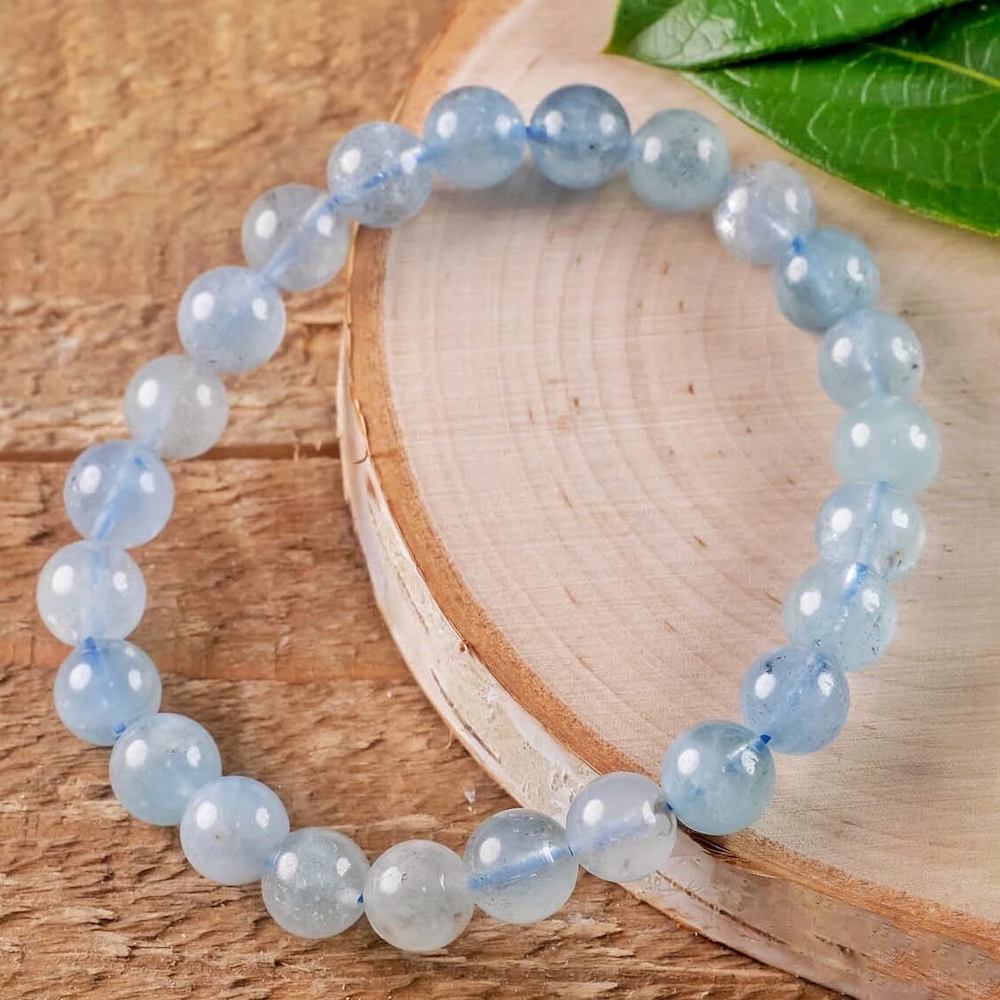 Shop for Aquamarine Gemstone Beaded Bracelet, March Birthstone Healing crystal Bracelet, Aquamarine Jewelry at Magic Crystals. Aquamarine beaded bracelets are a great SOOTHING stone. Bracelets for Women, Aries gemstone. FREE SHIPPING AVAILABLE at magiccrystals.com