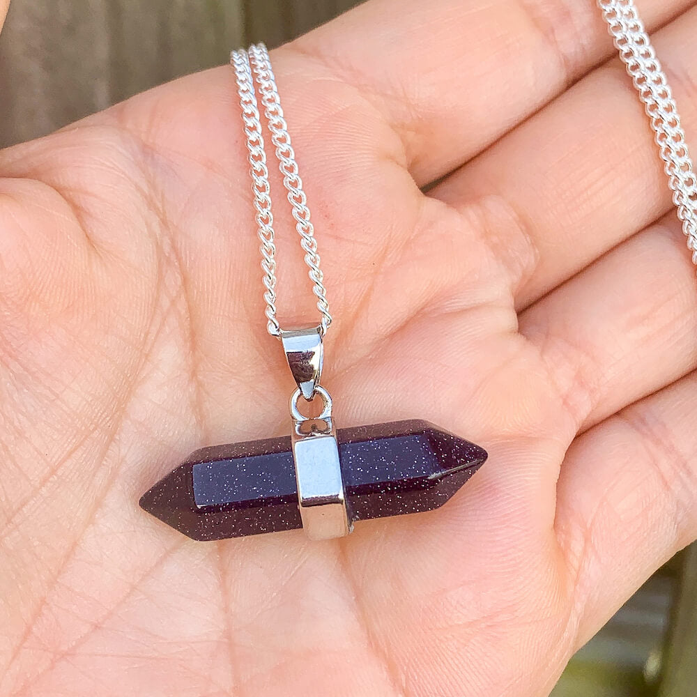 Looking for Unique Blue Sandstone jewelry? Find Blue Sandstone Necklace - Blue Sandstone Crystal Pendant - Horizontal Hexagonal Crystal Necklace - Blue Sandstone Pendant - Healing Stone when you shop at Magic Crystals. Natural Blue Sandstone Crystal Healing Pendant Necklace. Mens Blue Sandstone pendant necklace.