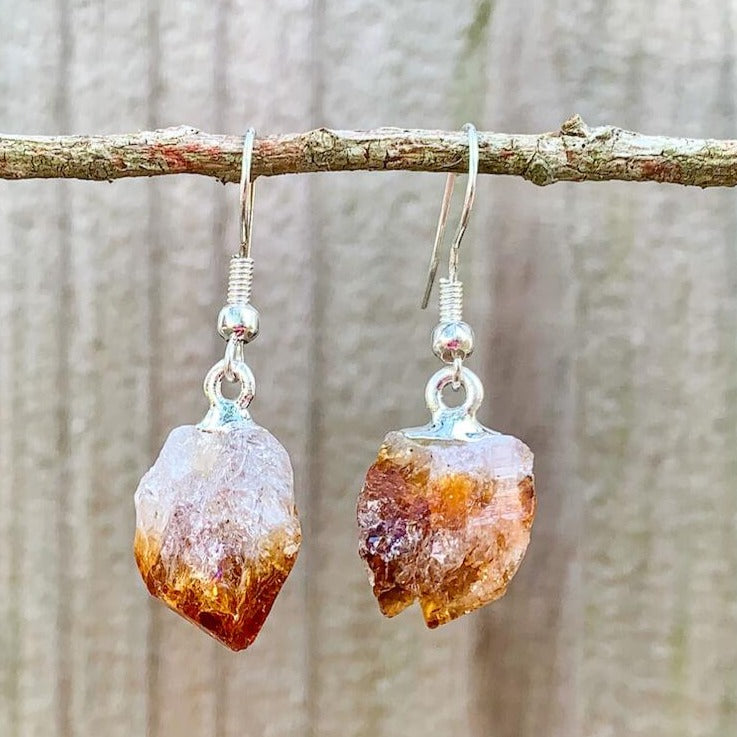 Check out our CITRINE Earrings - Birthstone, Raw Stone Jewelry, Dangle Earrings, Healing Crystals, Silver Earrings when you shop at Magic Crystals. What is Citrine? Citrine is a mineral, member of the Quartz family. Citrine Crystal meaning is ABUNDANCE and MOTIVATION. Citrine stone benefits and more.