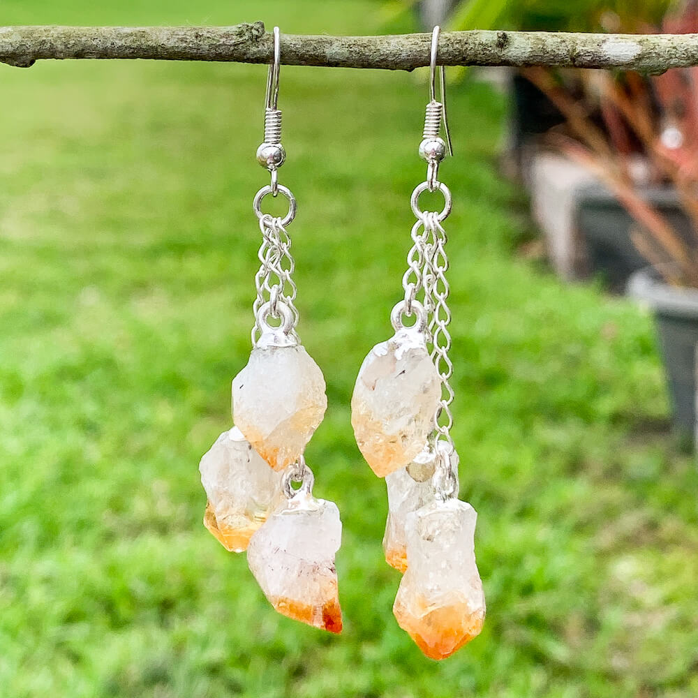 Check out our CITRINE Earrings - Birthstone, Raw Stone Jewelry, Dangle Earrings, Healing Crystals, Silver Earrings when you shop at Magic Crystals. What is Citrine? Citrine is a mineral, a member of the Quartz family. Citrine Crystal meaning is ABUNDANCE. Citrine stone benefits and more. FREE SHIPPING available.