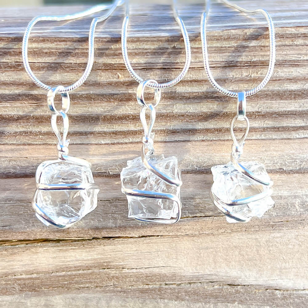 Looking for a handmade Clear Quartz Necklace? Find the best quality Clear Quartz Necklace when you shop at Magic Crystals. STONE OF AMPLIFYING. Clear Quartz Wrapped Necklace, Raw Clear Quartz Jewelry, Clear Quartz Jewelry, Clear Quartz Necklace, Wire Wrapped Clear Quartz. Clear Quartz cube In Silver Spiral Pendant.