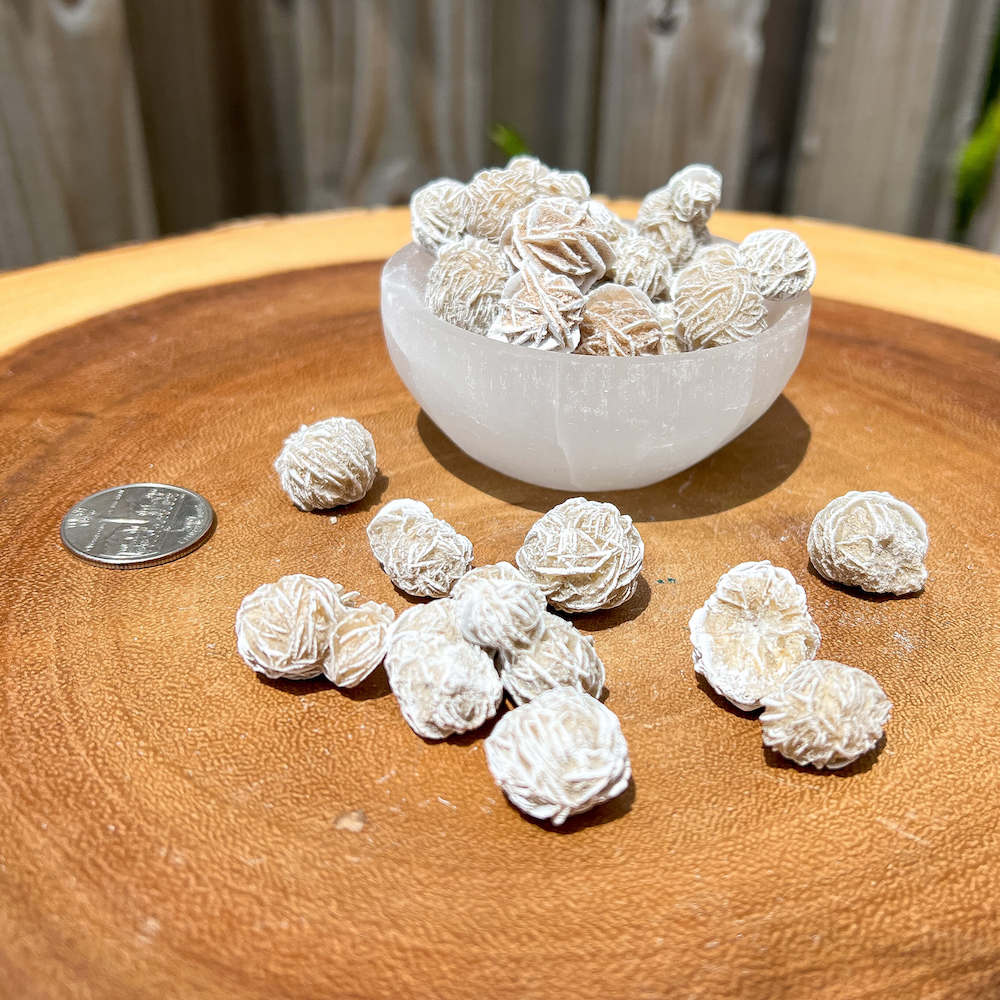 Shop Raw Desert Rose Selenite - Small Selenite Rose Cluster - Natural Selenite Crystal - Healing Crystals & Stones - Rough Gypsum Desert Rose Cluster at Magic Crystals. www.magiccrystals.com Sand Rose, Selenite Rose or Gypsum Rose, or gypsum rosettes. It is a form of gypsum when sand particles become embedded in it.