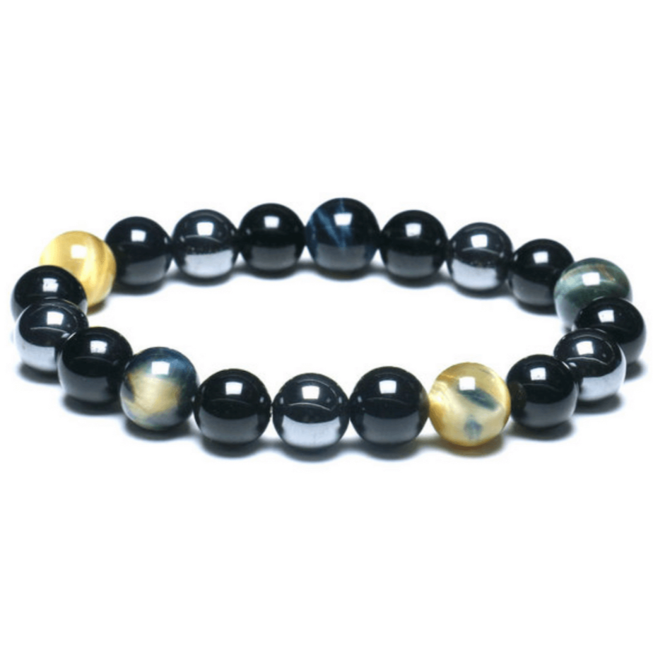 Black Jasper with Garnet Gemstone Bracelets for Protection and Success