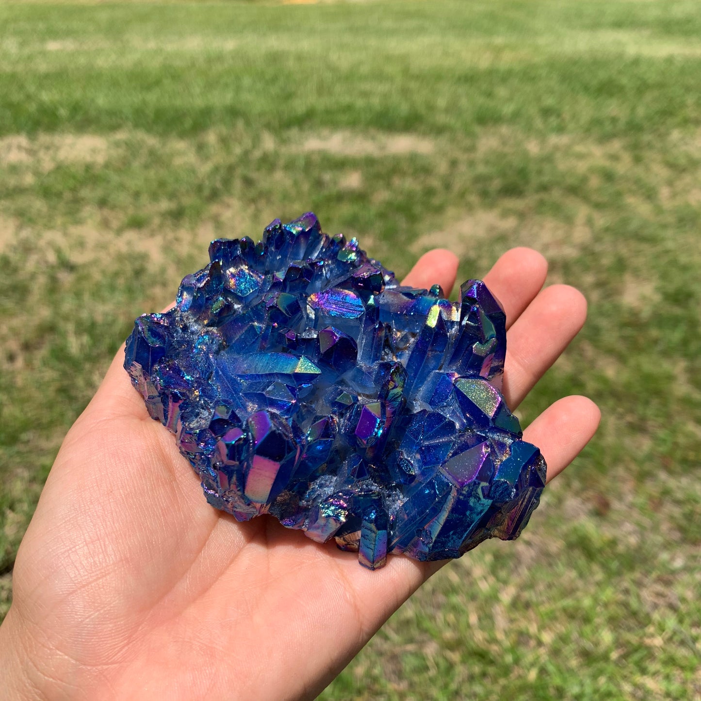 Tanzine Aura Quartz Crystal Cluster | Tanzan Aura - 371 grams-AURA QUARTZ-Magic Crystals