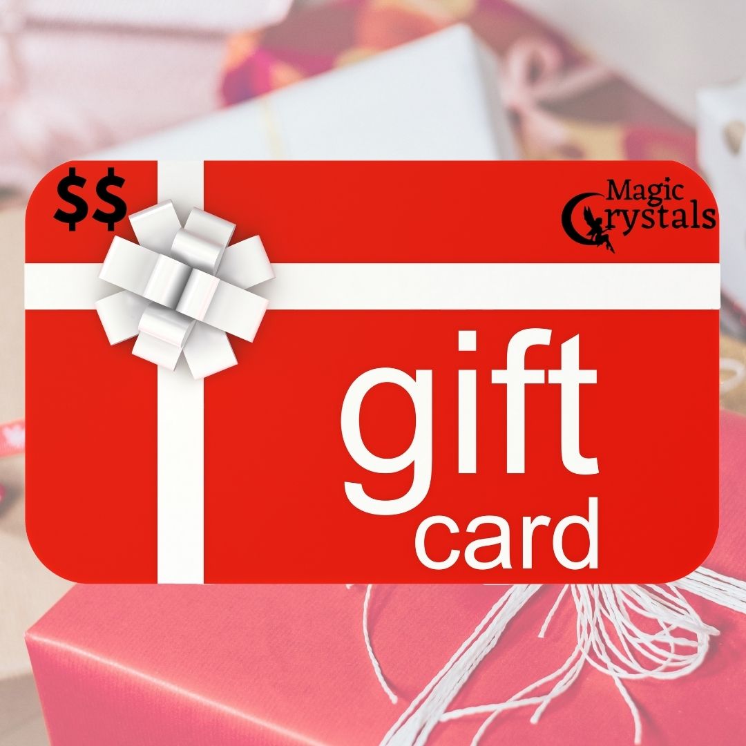 Shop Magic Crystals E- Gift Card - Shop at magiccrystals.com. Shopping for someone else but not sure what to give them? Give them the gift of choice with a Magic Crystals e-gift card. With options to fit every budget, our gift cards are available in $10, $25, $50, $100, $150 and $250 denominations.
