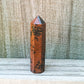 Gemstone Single Point Wand - Mahogany Obsidian Point. Check out our Jewelry points, Healing Crystals, Bohemian Stones, Pointed Gemstone, Natural Stones, crystal tower, pointed stone, healing pencil stone. Single Terminated Gemstone Mix Crystal Pencil Point Stone, Obelisk Healing Crystals ,Mixed Points, Tower Pencil. Mini Crystal Towers.