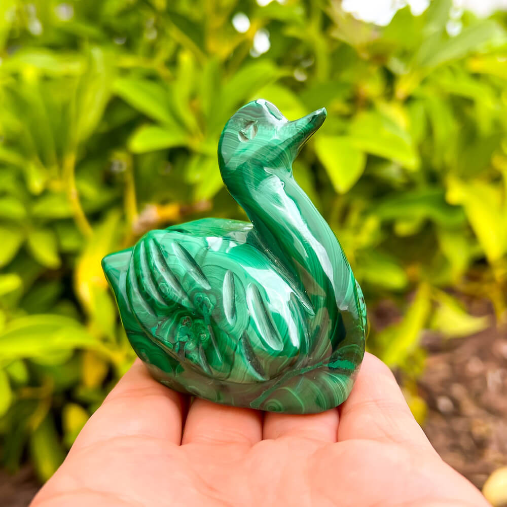 Genuine Malachite Duck Carving