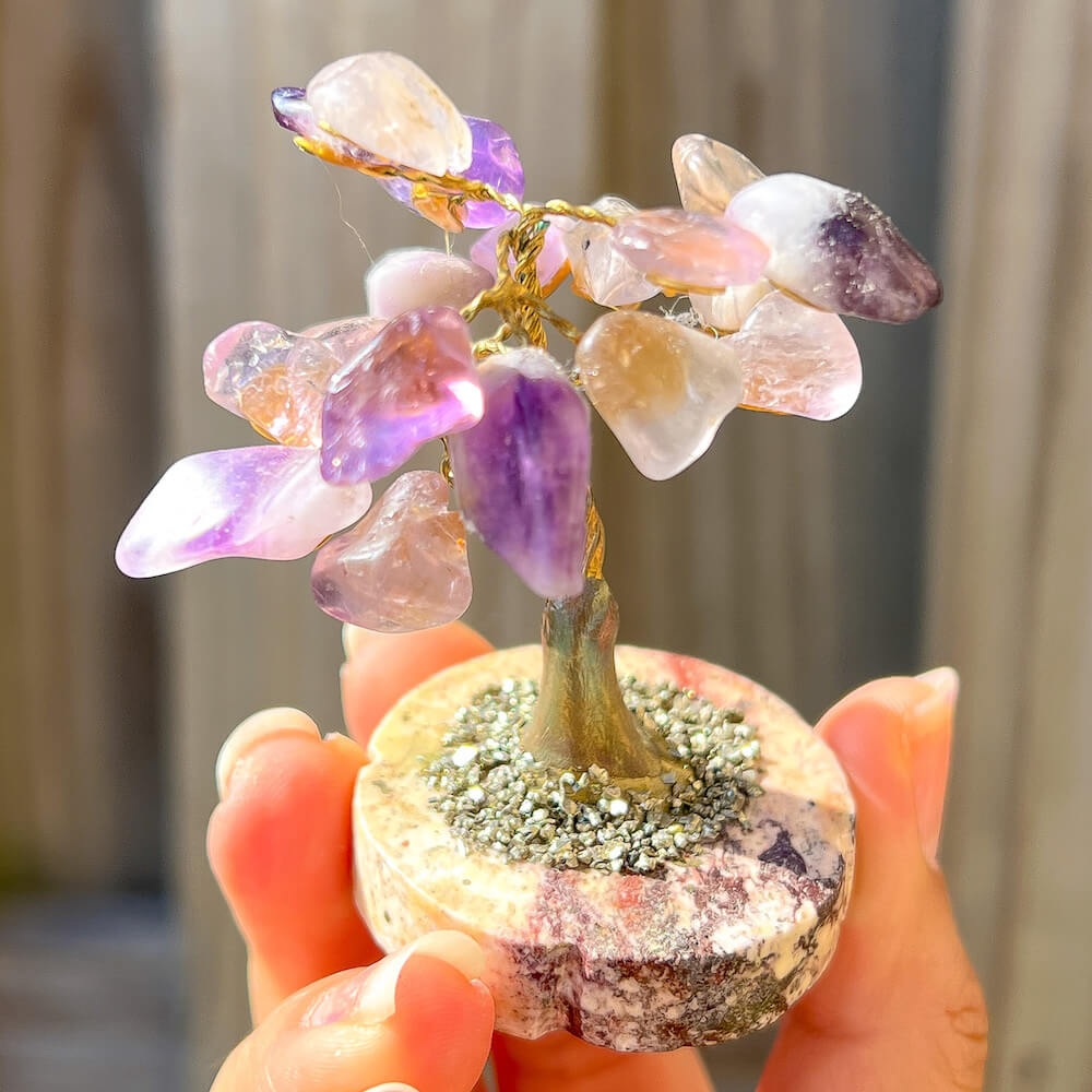 Buy Golden Wire Gemstone Tree with Pyrite - Stone Tree in Magic Crystals. Magic Crystals has a variety of HOME DECOR made of crystals and gemstones. Gemstone tree. Birthstone tree sculpture. Hematite, chrysocolla, amethyst gift. FREE SHIPPING AVAILABLE. perfect Unique Gift. Gift for Her and Xmas Gift for men
