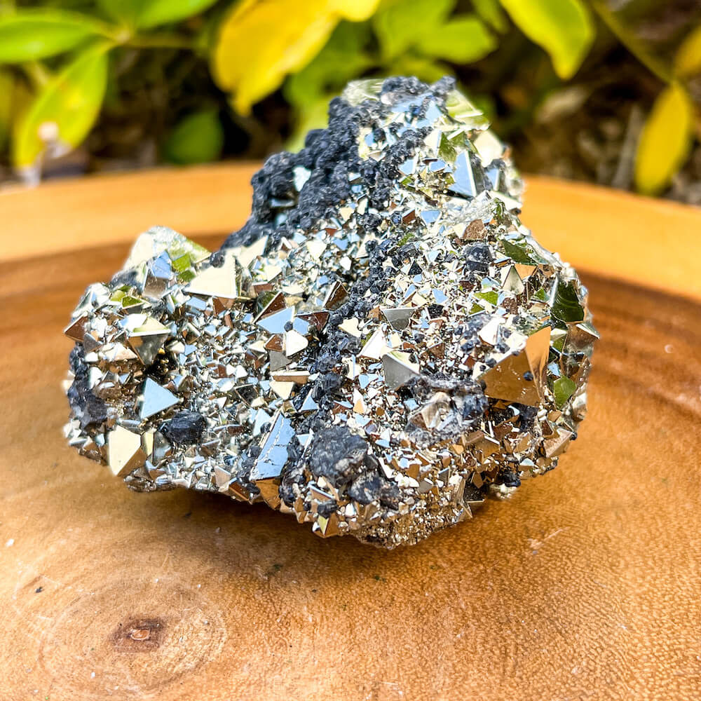 Shop for AAA Quality Octahedral Pyrite from Peru - Fools Gold from Magic Crystals. Tetrahedron PYRITE Crystal Cluster. Pyrite Chunk on Stand, Triangular Pyrite Cluster, Fools Gold. Pyrite Protect Stone, Rough Pyrite. We carry a wide variety of clear quartz gemstones, and quartz specimens. FREE SHIPPING AVAILABLE.