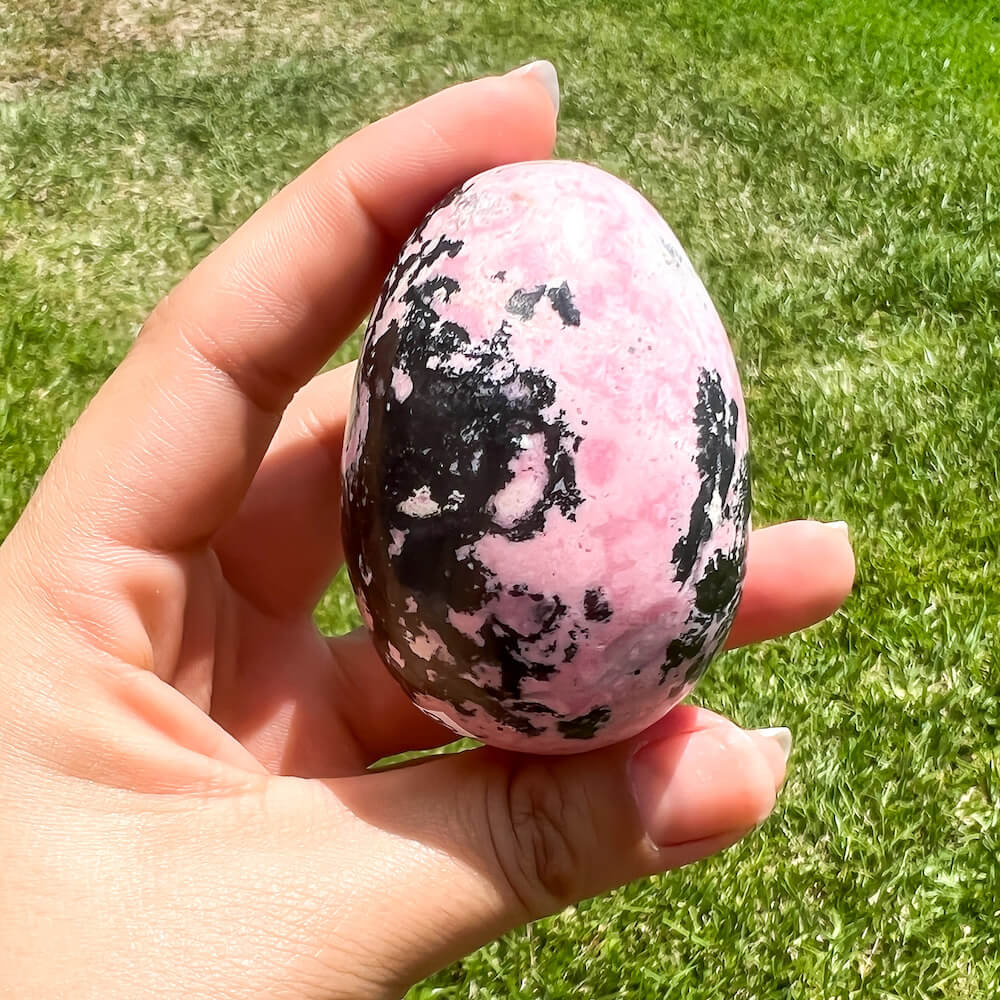 Shop for handmade Pink Rhodonite Egg - Peruvian Rhodonite Carved Egg at Magic Crystals. Peruvian Pink Rhodonite Carved Egg - B. Rhodonite Polished Egg Healing Crystal Gemstone. Rhodonite is a wonderfully peaceful crystal. Enjoy FREE SHIPPING when you shop at magiccrystals.com. Undrilled crystal egg. Undrilled Pink Egg