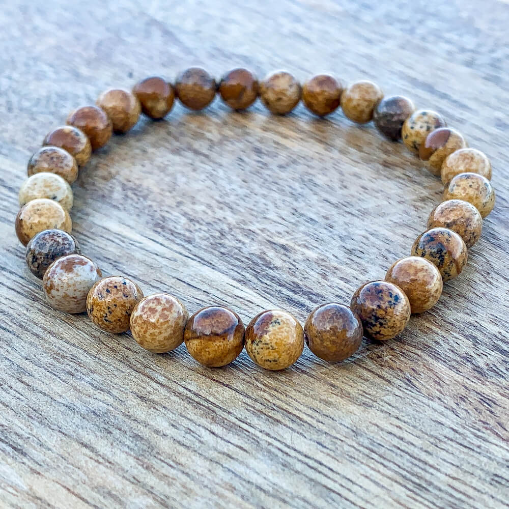 Picture Jasper Bracelet. Shop at Magic Crystals for Natural Picture Jasper Stone Beaded Bracelet. Picture Jasper is great for Grounding Healing, Balance, Calming Yoga Bracelet. Meditation. Great gift for men and women. Bracelet Gift. Picture Jasper Jewelry with FREE SHIPPING.
