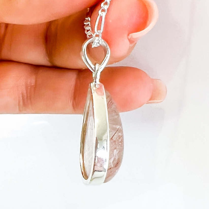Golden Rutilated Quartz Sterling Silver Necklace