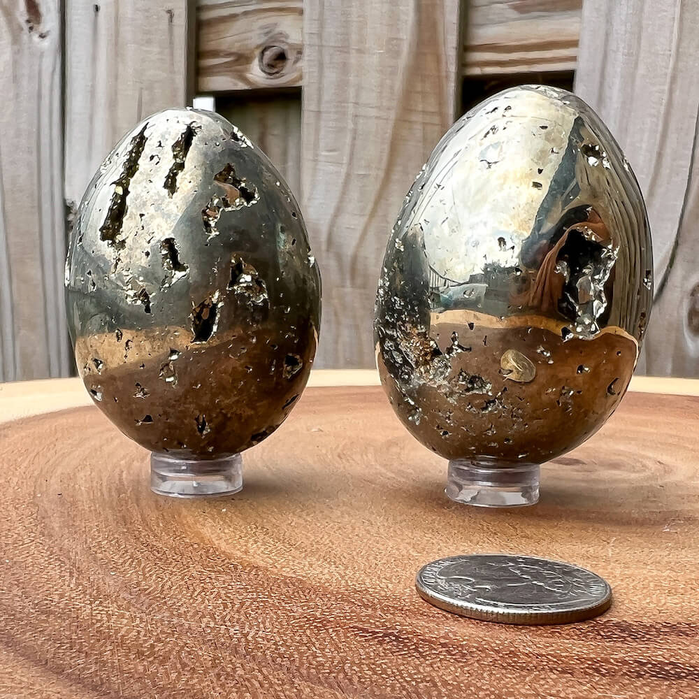 Shop from Magic Crystals One Rough Druzy Pyrite Egg Metal Stand, Egg Pyrite Chunk on Stand, Point on Stand Pin, Fools Gold. Pyrite Egg Protect Stone, Rough Pyrite, Raw Pyrite Egg! Pyrite stone. We carry a wide variety of clear quartz gemstones, Howlite, and quartz specimens. FREE SHIPPING AVAILABLE.
