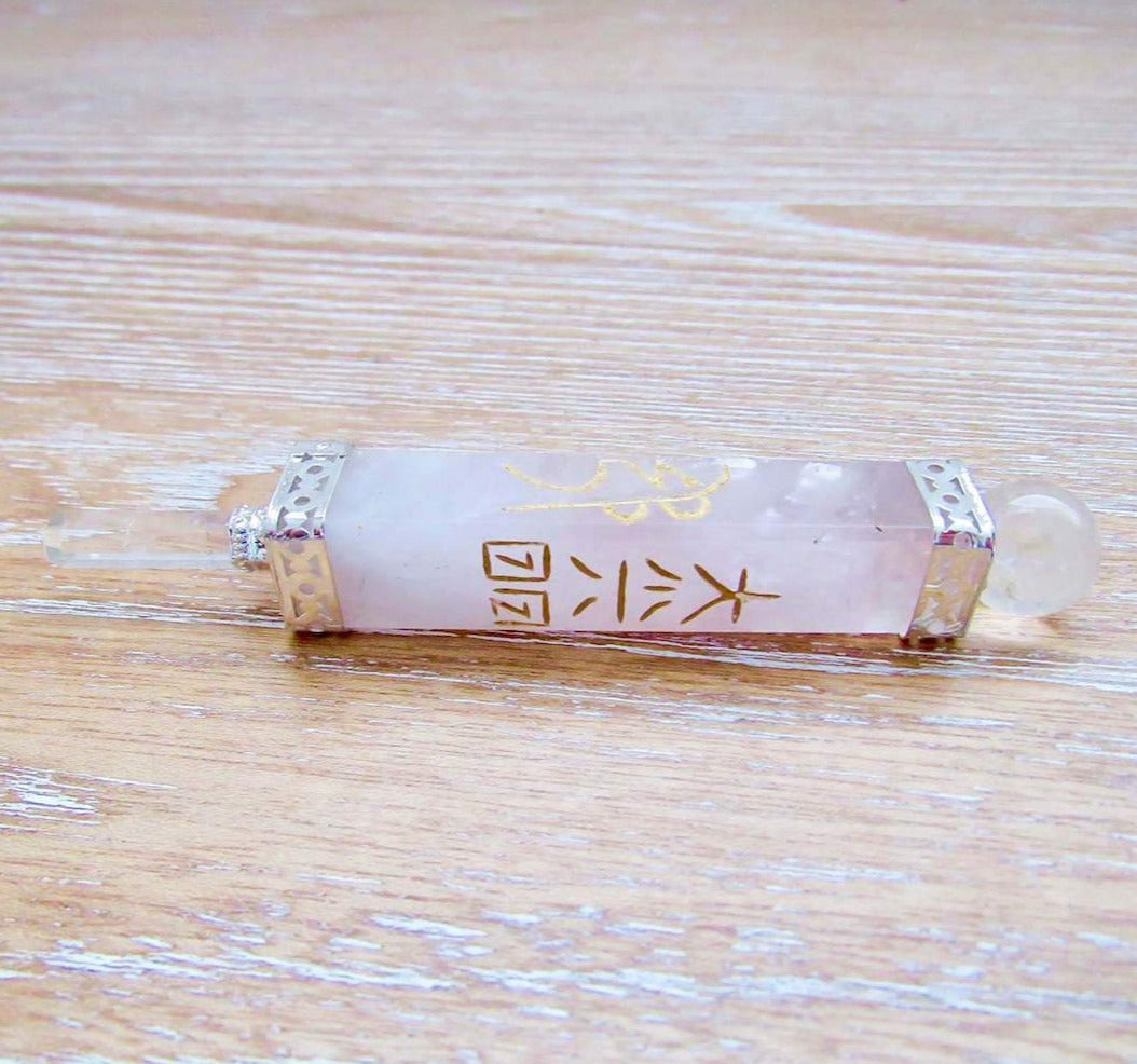 Beautiful, Rose Quartz GEMSTONE crystal healing wand. A magic wand filled with love and ready to send your heart soaring on a journey. Shop for Rose Quartz Reiki Healing Wand - Magic wand- Wiccan - Witches at MAGICCRYSTALS.COM