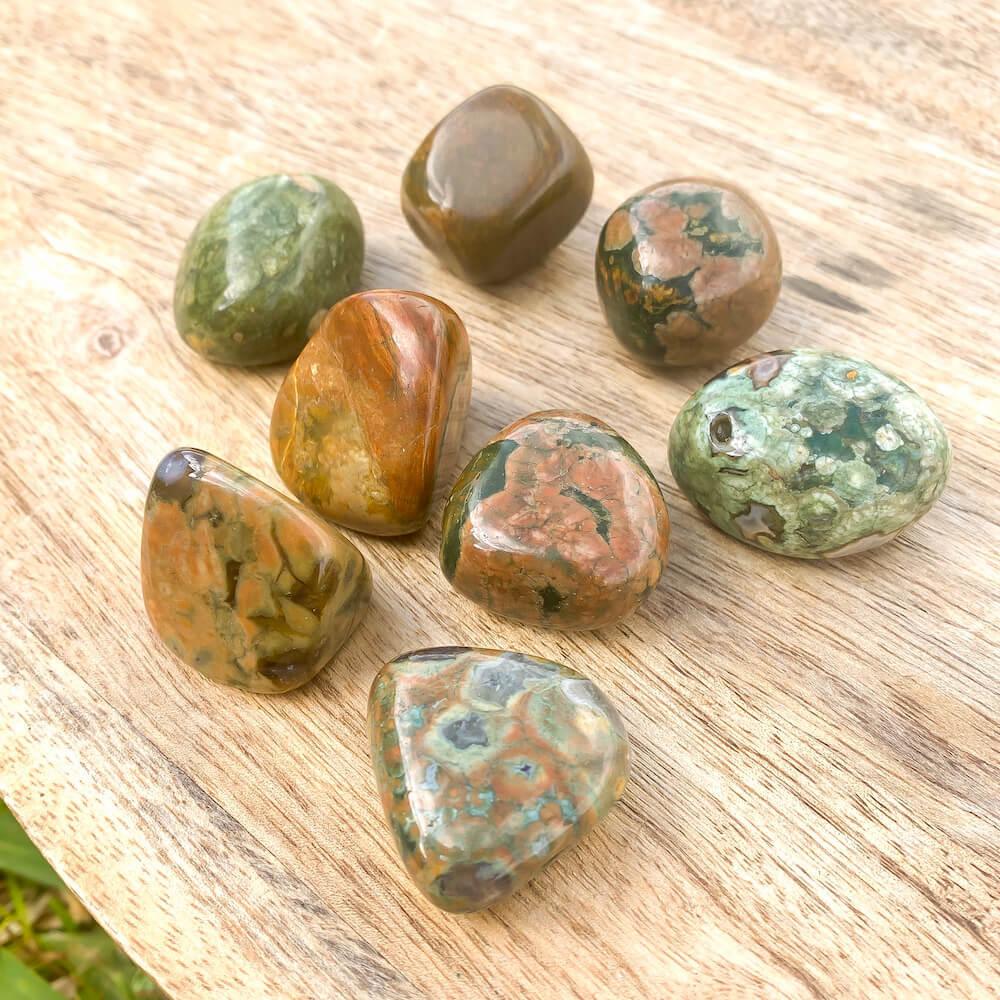 Buy Rainforest Jasper Tumbled Stones, Rainforest Jasper Polished Gemstone, Healing Stone, Bulk Crystals at Magic Crystals. Free shipping available in Magic Crystals. Rainforest Jasper offers a key one's heart connection to nature and one's impulse to work toward planetary healing.