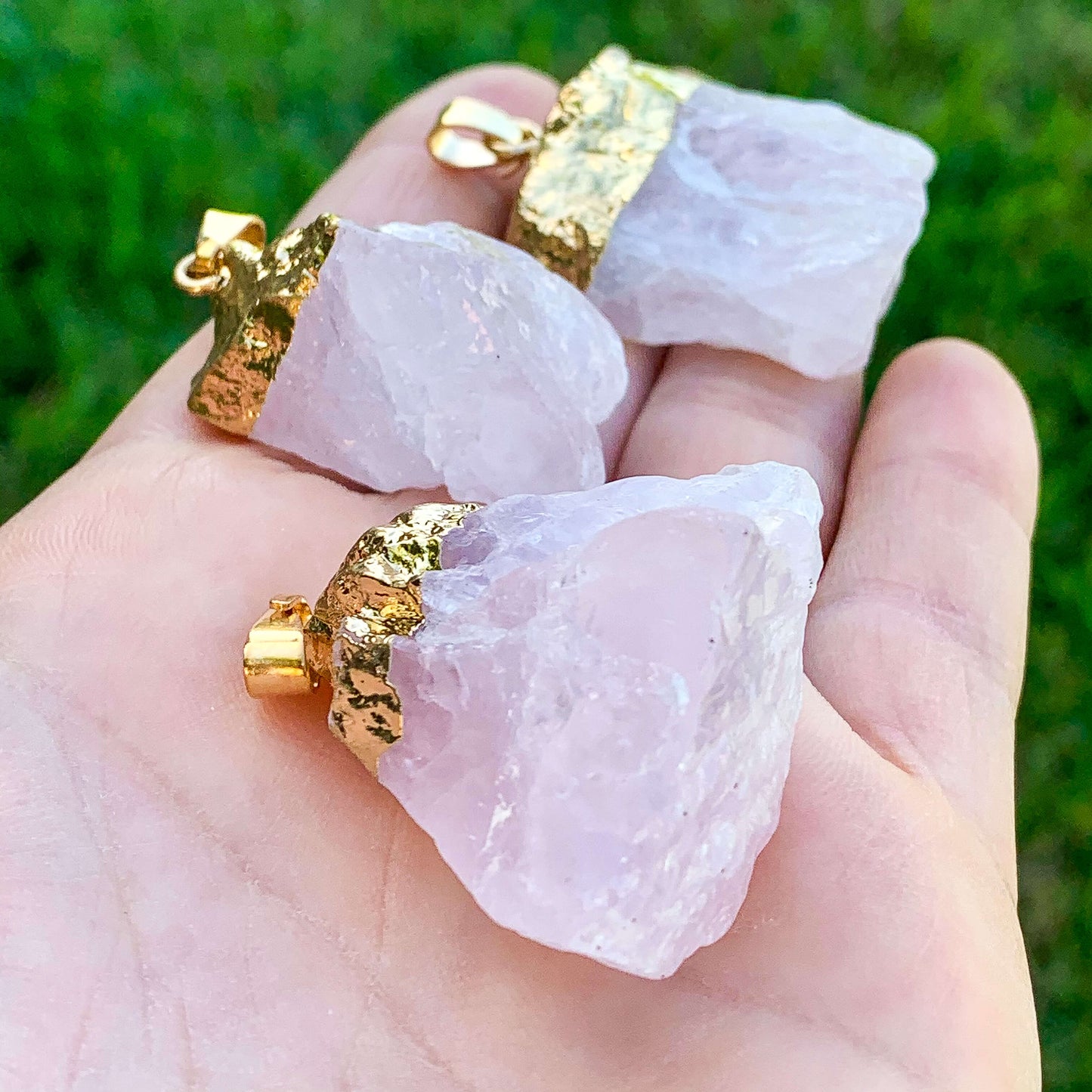 Raw Rose Quartz pedant necklace Rough rose quartz - Magic Crystals - Stone necklace