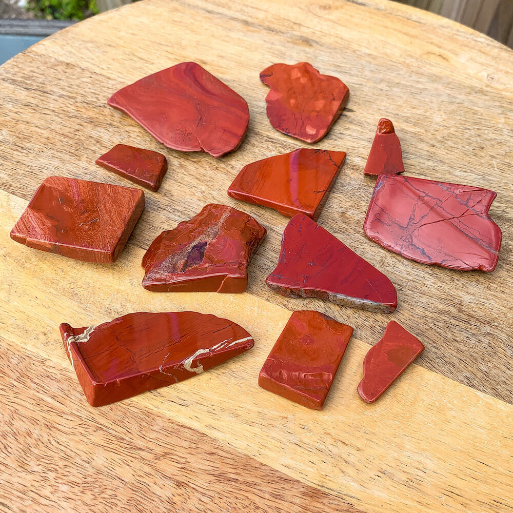 Buy Magic Crystals Jasper Free Form Gemstone - Red Jasper Slab at Magic Crystals. Jasper, Red (disc) stone. Nurturing Courage. Unite courage and strength with love and kindness. Feel supported and release feelings GROUNDING • STABILITY • PATIENCE. Gemstone Balancing Reiki Healing Stone Table Decor Gift.