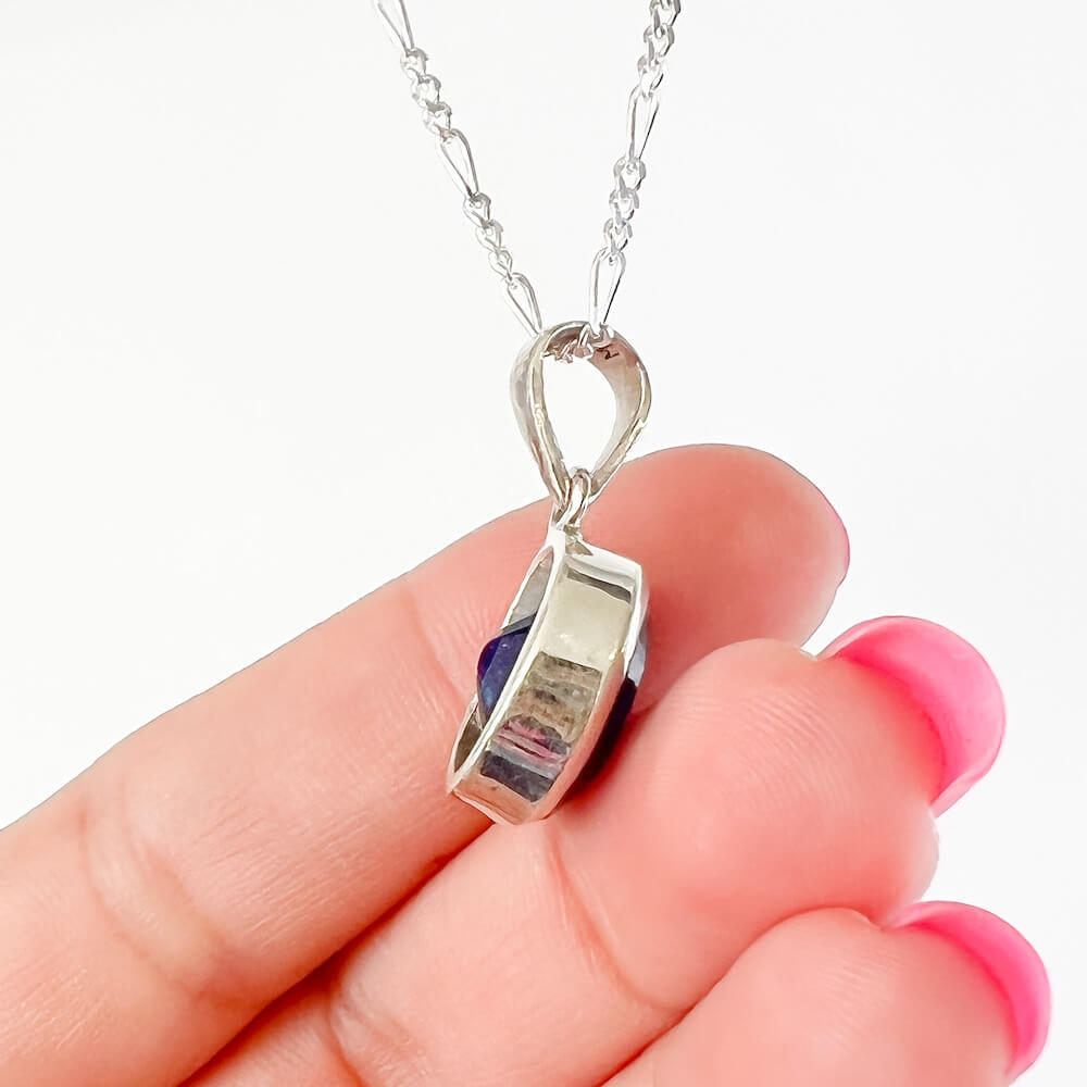 Looking for Sapphire Pendant 925 Sterling Silver Pendant ? Shop at MagicCrystals.com for Sapphire Gemstone Pendant, Handmade Silver Gemstone Jewelry, Sapphire Silver Pendant For Necklace Women - heart chakra stone? Sapphire initiates the pleasures of life and stimulates the throat chakra. Faceted Sapphire Sterling Silver Pendant Necklace - B