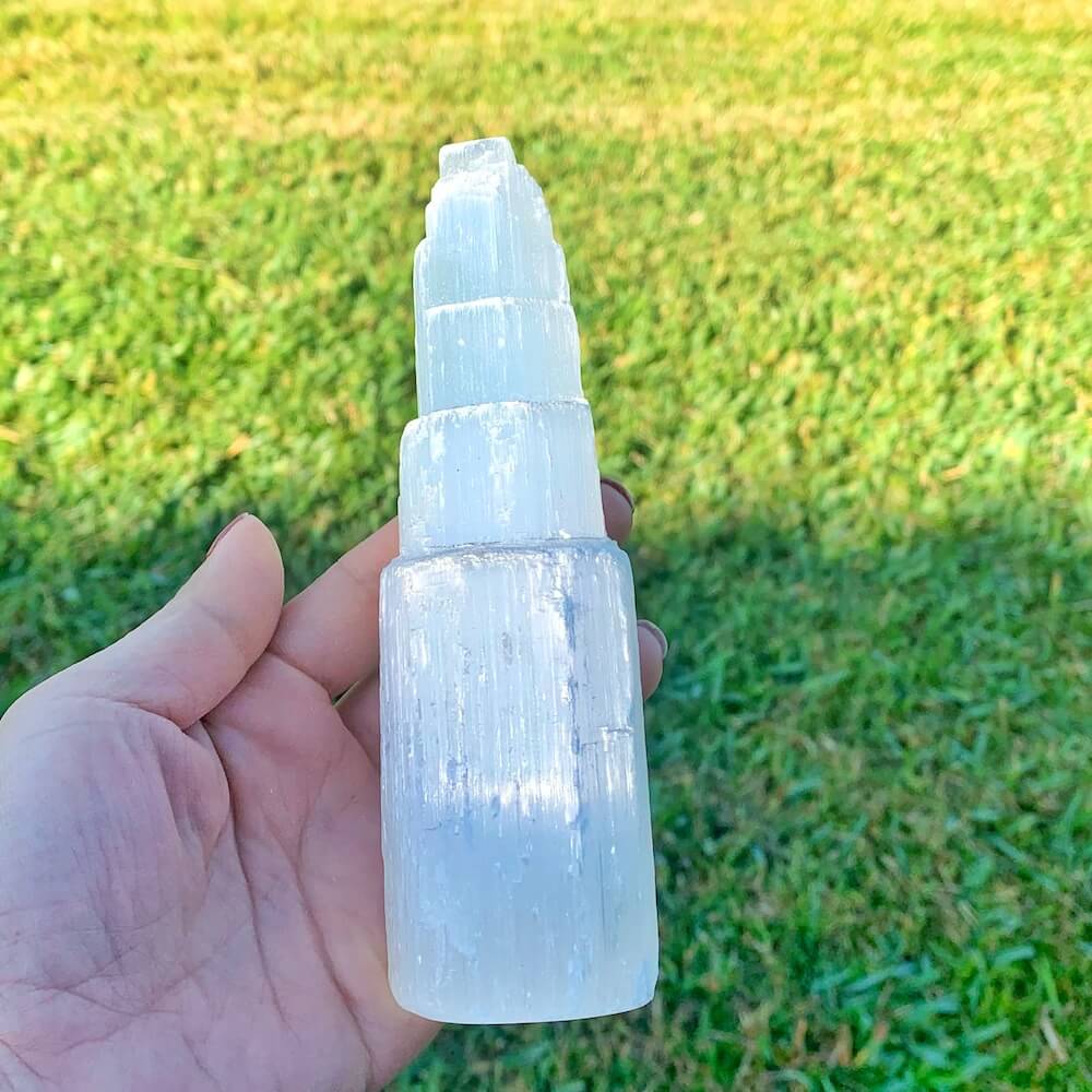 Check out MagicCrystals.com for our selenite collection. Selenite - Raw Selenite Tower - 4" Selenite Crystal Tower - Healing - Protection Crystal - Removes Negative Energy - Raw Selenite. The listing is for one Selenite Tower. Selenite is like liquid light. Bright positivity flows out from this stone as washes your wor…