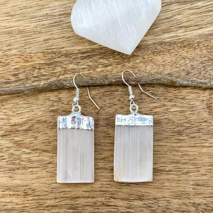 Did you scroll all this way to get facts about selenite? Selenite is like liquid light. Shop for Selenite Crystal Earrings - Raw Crystal Earrings - Selenite Stone Earrings - Wife Gift For Her - Selenite Jewelry in Magic crystals. Beautiful purification crystal set in silver. FREE SHIPPING available.