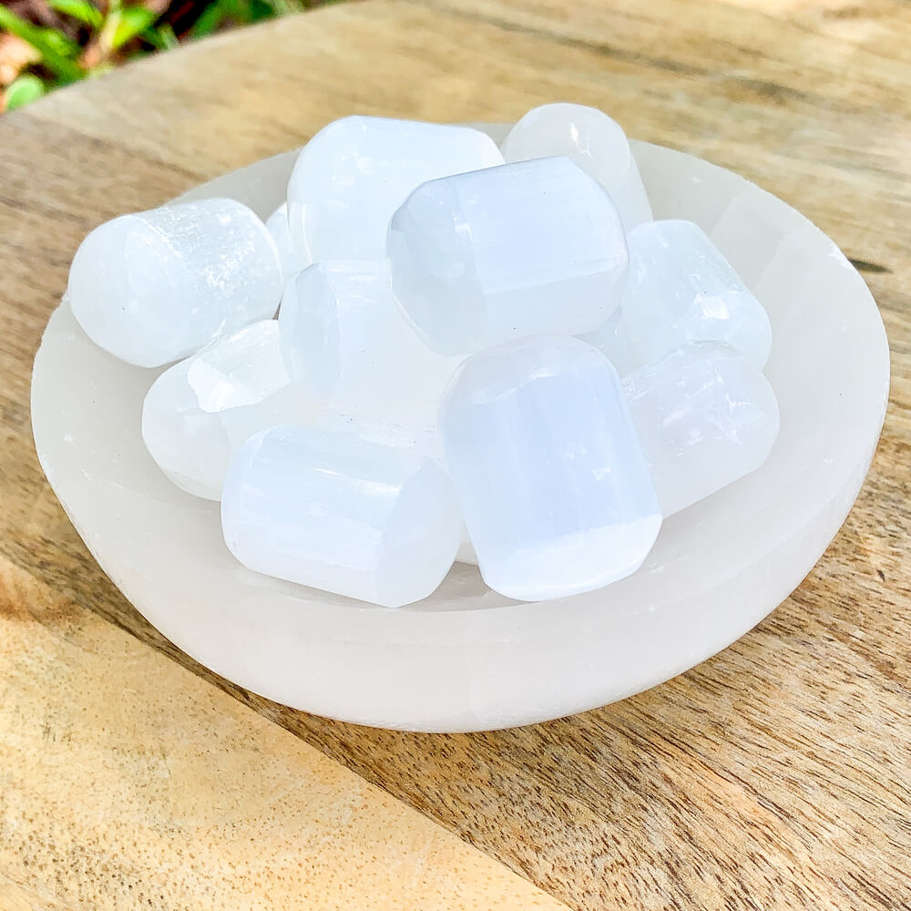 Looking for Tumbled Selenite Stone and clearing tools? Shop at Magic crystals and Buy Selenite Tumbled Stones, Selenite Polished Gemstones, and Bulk Crystals. Selenite TUMBLED Morocco - Tumbled Selenite - Crown Chakra Crystal - High Vibration- Cleansing - Energy Healing - 7th Chakra and reiki. A protective stone.