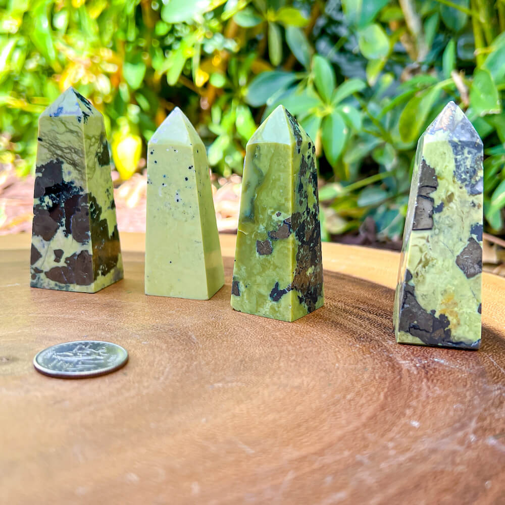 Looking for Small Green Serpentine Obelisk? Shop at Magiccrystals.com for Genuine Green Peruvian Serpentine Magnatite Tower - Serpentine Tower - Stone Point - Jewelry Making Supplies and more. Magic Crystals FREE SHIPPING on quality crystals. Serpentine is associated with the heart chakra and increases love and nurturing.