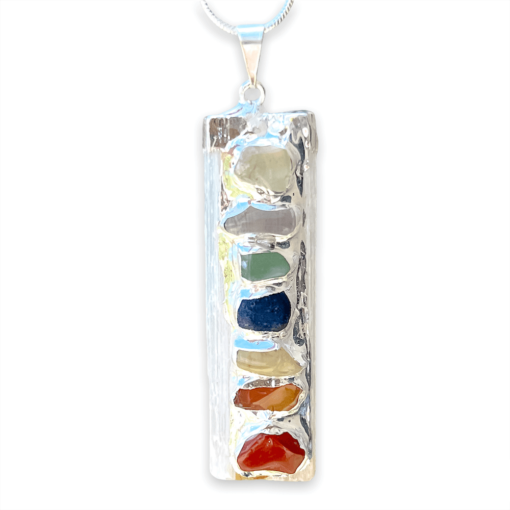 Seven Chakra Selenite Necklace