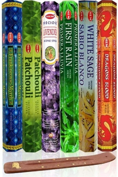 Six Most Popular Hem Incense Scents of All Time with Free Incense Burner-AROMATHERAPY-Magic Crystals