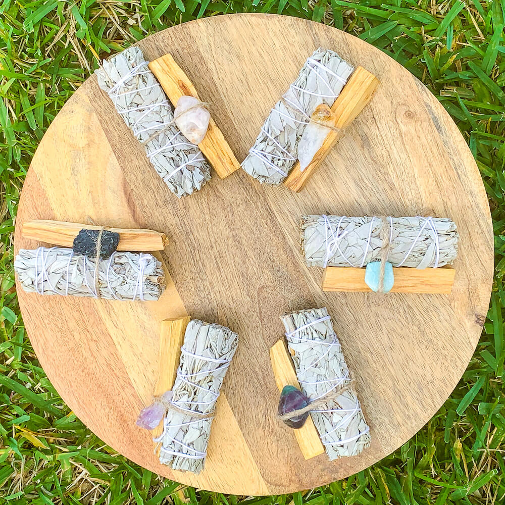 Looking for, where can I buy White Sage, Palo Santo sticks, and citrine crystals? Shop at Magic Crystals for Citrine Smudge Bundle, Palo Santo, White Sage, Citrine - Space Clearing - Home Cleansing Kit - Calming Smudge Bundle - Meditation. Smudging for Cleansing and Clearing Your Home, Clearing Negative Energy.