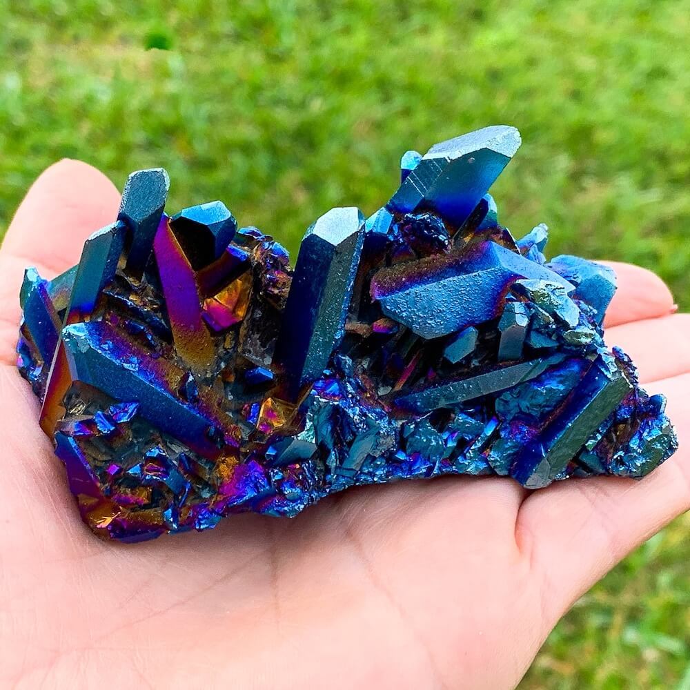 Shop for Tanzine Aura Quartz Crystal, Tanzanite Aura Receiver Quartz, Tanzan Aura Quartz Crystal at Magic Crystals. Magiccrystals.com carries a wide selection of aura quartz points.Tanzine Celestial Aura Quartz Crystal Point for Heart Awakening, Communication, Protection, Spirit Work, Truth, Meditation, Crystal Healing