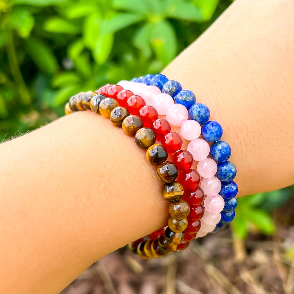 The Taurus Bracelet Zodiac Set from Magic Crystals is perfect and designed for people whose sun sign is in Taurus to stay calm, and consistent. It blends Yellow Tiger Eye, Carnelian, Lapis Lazuli, and Rose Quartz. Best Taurus crystals and Taurus Zodiac Pack gift for birthdays, Christmas, mother's day